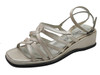 Davinci Tp138 Strappy Low Wedge Italian Sandals In Bronze, Ivory And Black