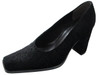 Davinci Women's 5401 Square Mid Heel Italian Long Toe Suede Pumps in Black