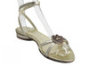 Davinci 937 Women's Flat Dressy Ankle Strap sandal in Gold with stones