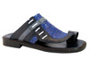 Davinci 3980 Men's Italian push In Toe Ostrich Leather Sandals Blue