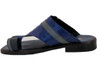 Davinci 3980 Men's Italian push In Toe Ostrich Leather Sandals Blue