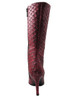 DA'VINCI 4051 Women's Italian Leather Python Print Dress/Casual Low Heel Pointy Toe in Red Snake Skin  back view