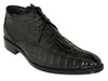 Toscana 6142 Men's Dressy Crocodile Horn Black