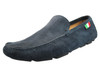 Men's Davinci Slip on Italian Suede shoes 8565,navy and Beige