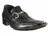 Men's 2842 Slip-On Dressy Snake Leather Shoes Italian designer Mauron Black
