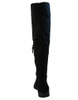 Julie Dee 4467 Women's Italian Designer Knee-High Flat Black Suede