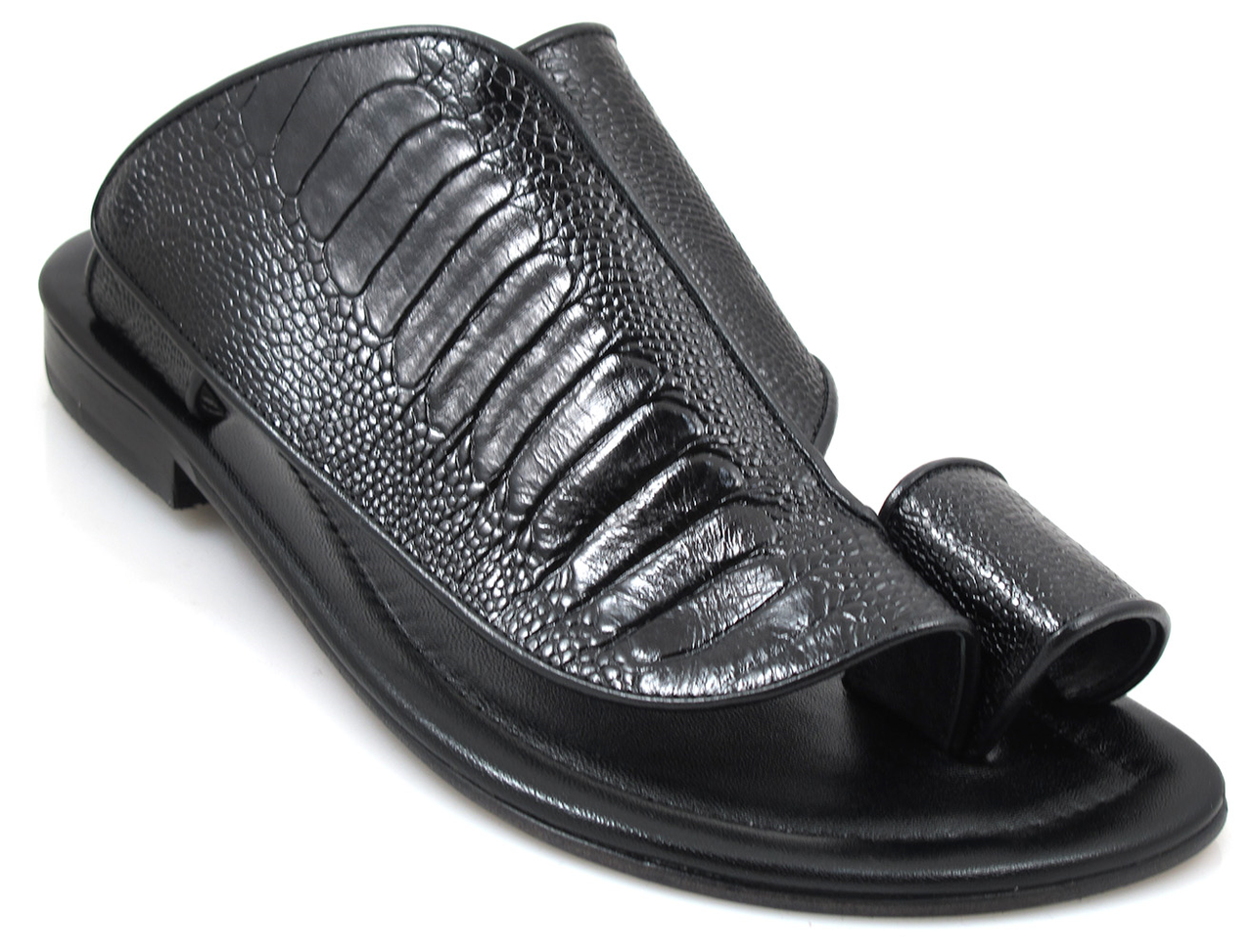 Xanthe - Minimalist Black leather toe ring sandal – Holysouq - Handmade  Leather Creations
