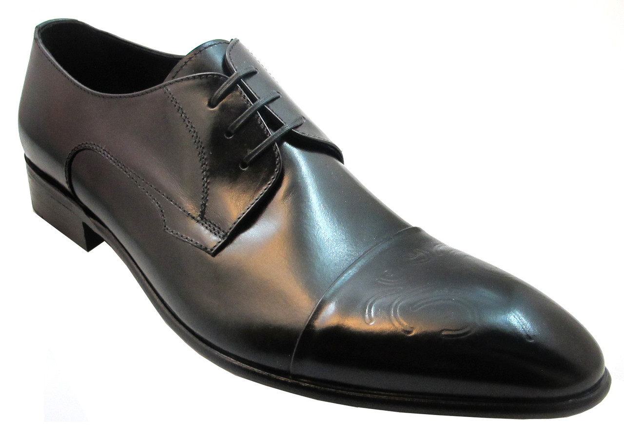 Up Italian Leather Dress Shoes in Black 