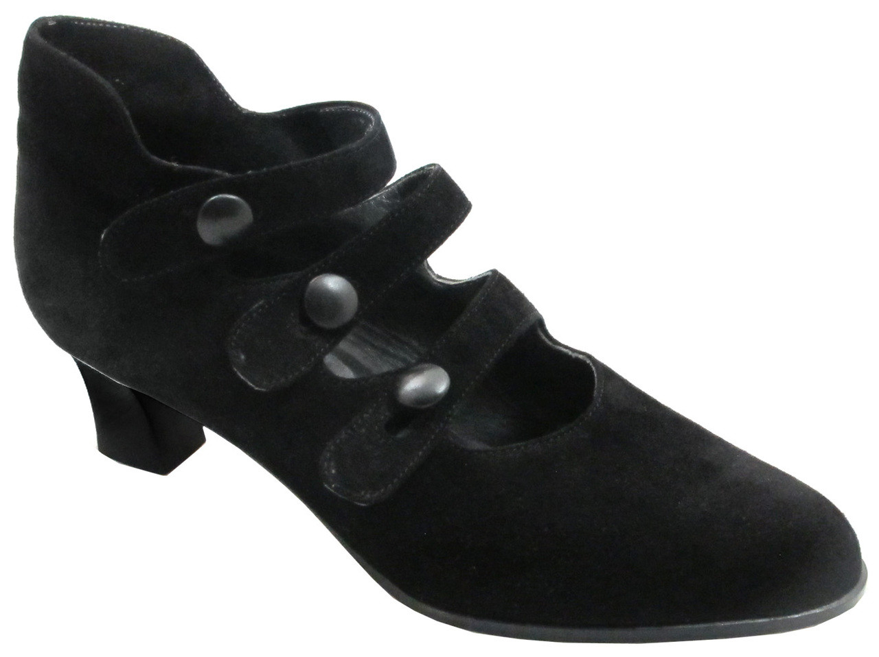 Bergen - Black, Low Heel, Nubuck Leather | Sandgrens Clogs EU 41