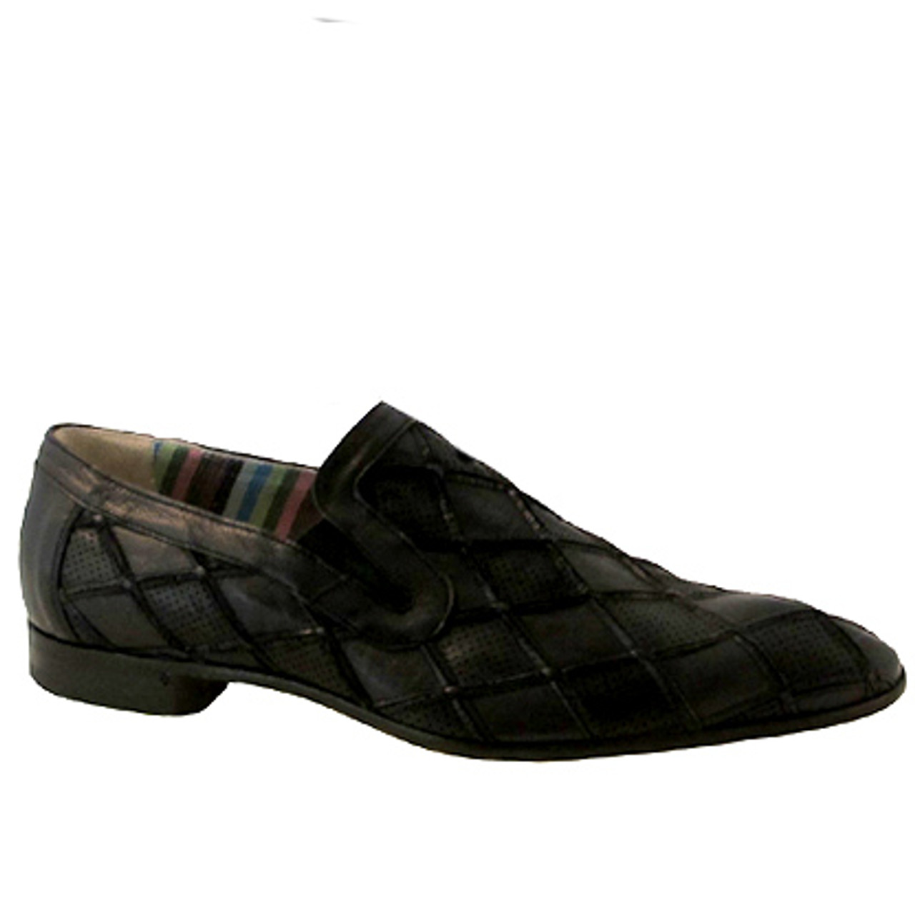 Men's Italian Leather Slip On Carlos Ventura Dressy Shoes1676 Available  Black And White
