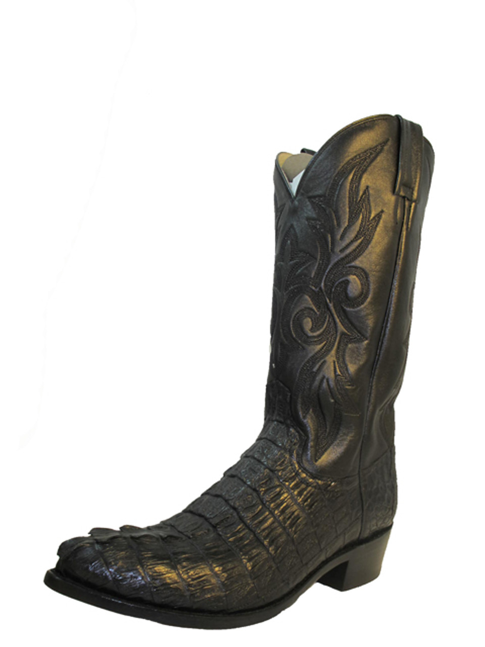 black croc western boots