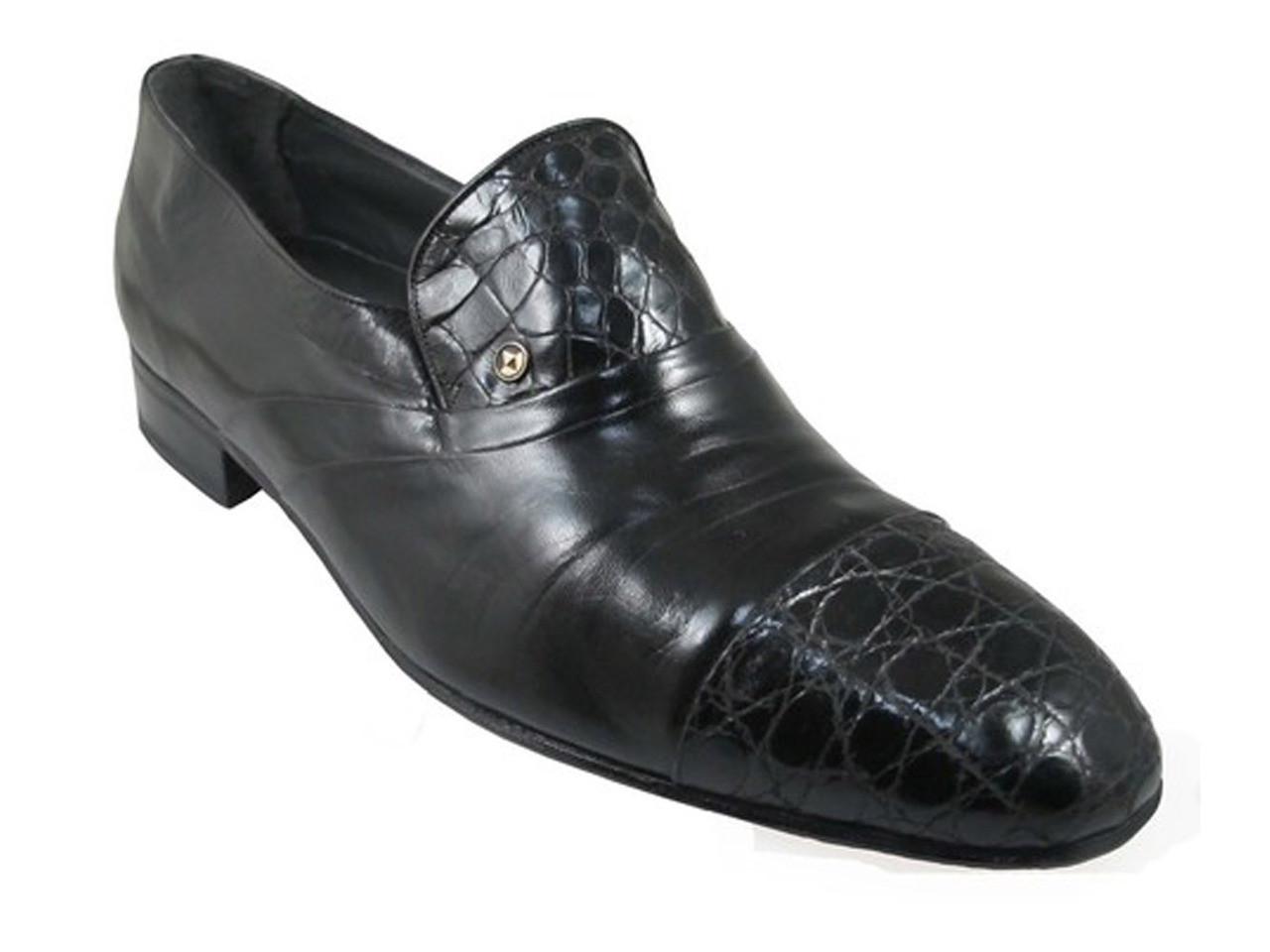 Via Veneto 7817 Men's dressy Slip on Alligator shoes