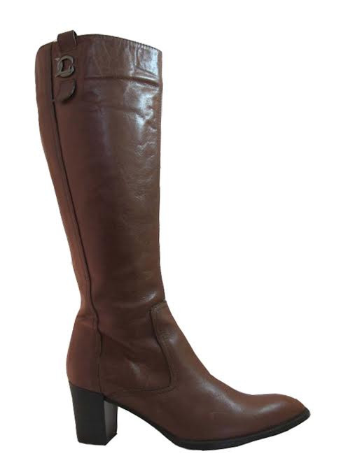 flat tan knee high boots