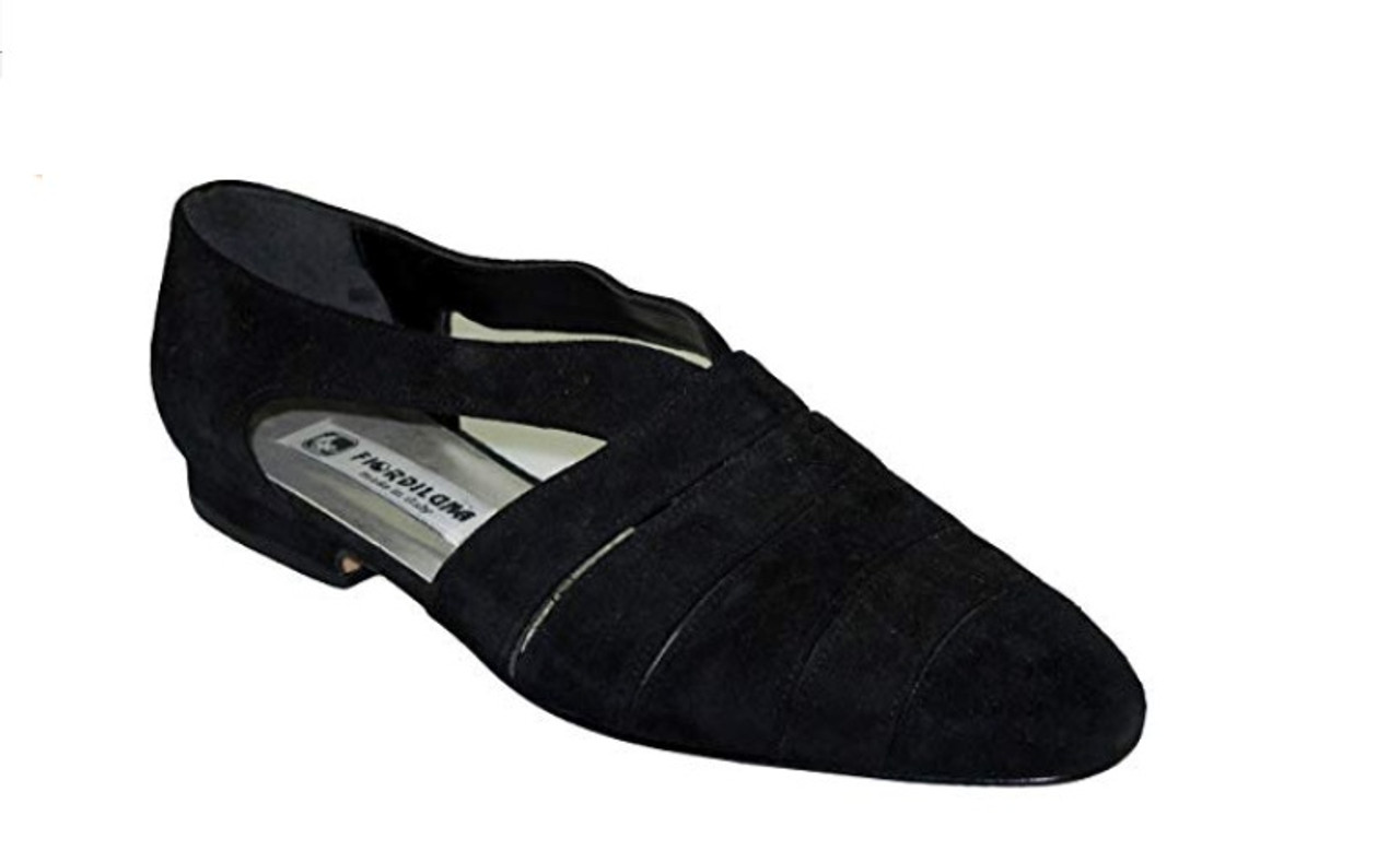 black suede flat shoes