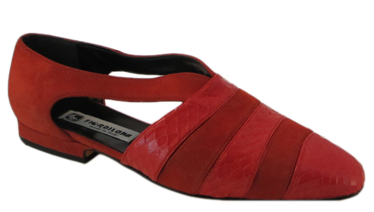 red suede flat shoes