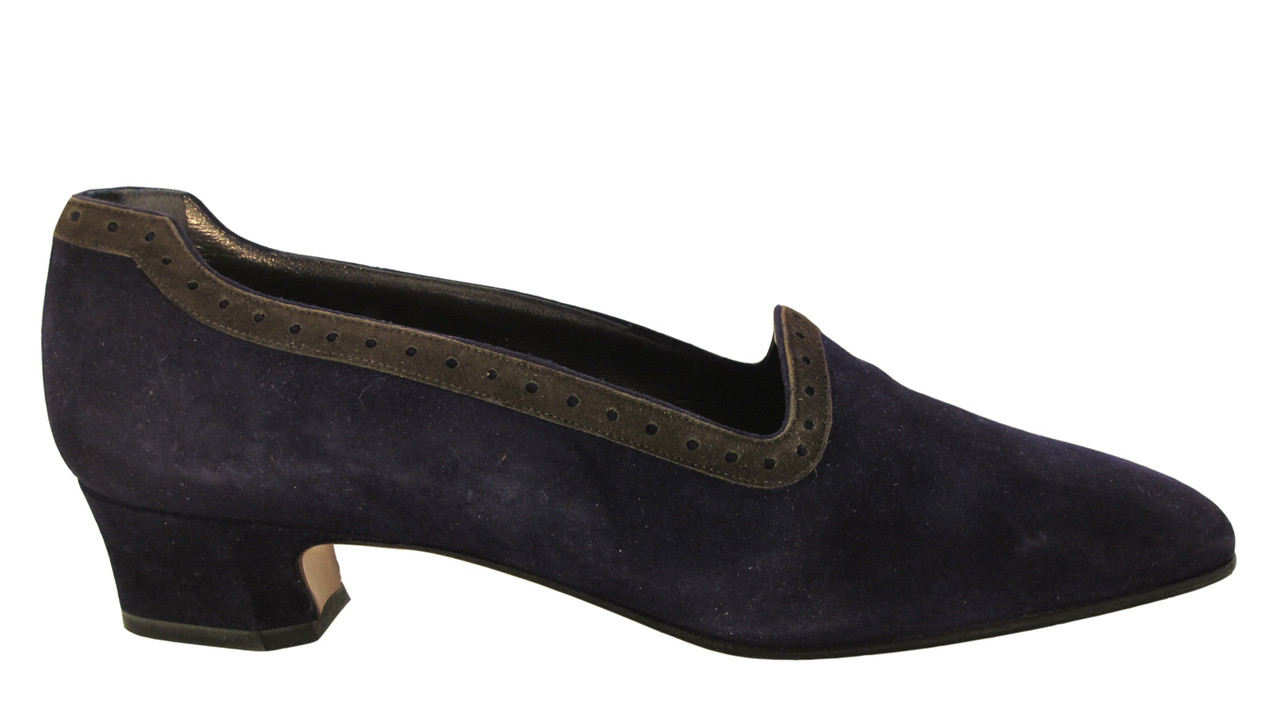 purple low heel dress shoes