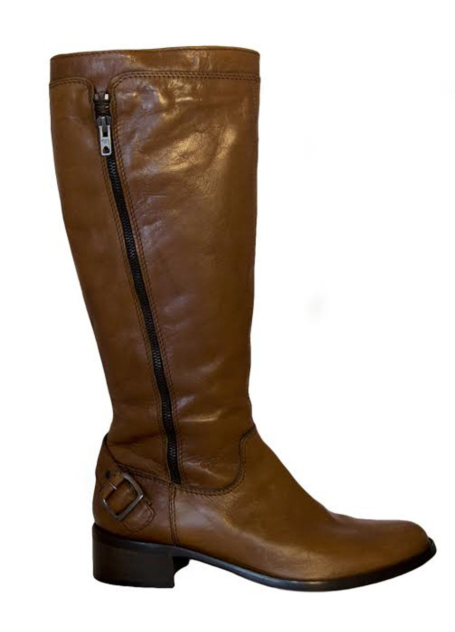 flat tan knee high boots