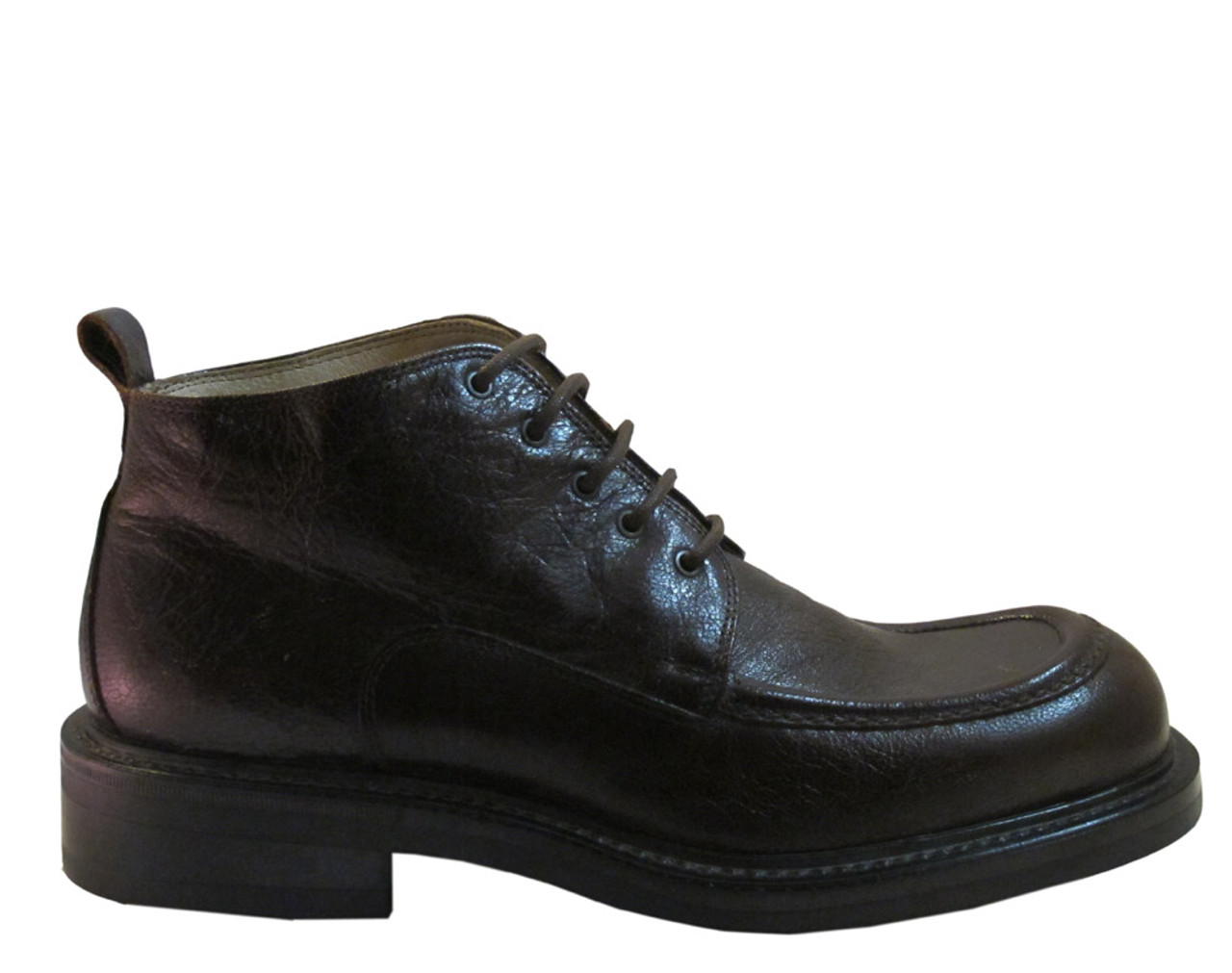 Dark Brown Leather Oxfords Made In Italy