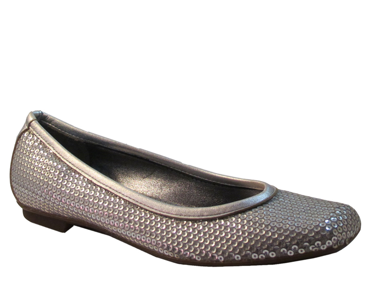 Lamica Women's Binda Italian Slip On Flat Shoes Silver