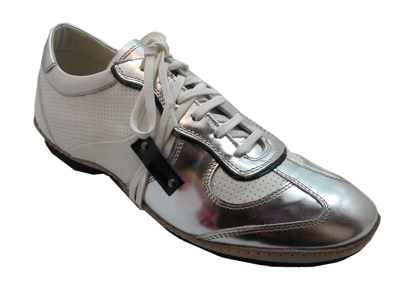 white and silver designer shoes