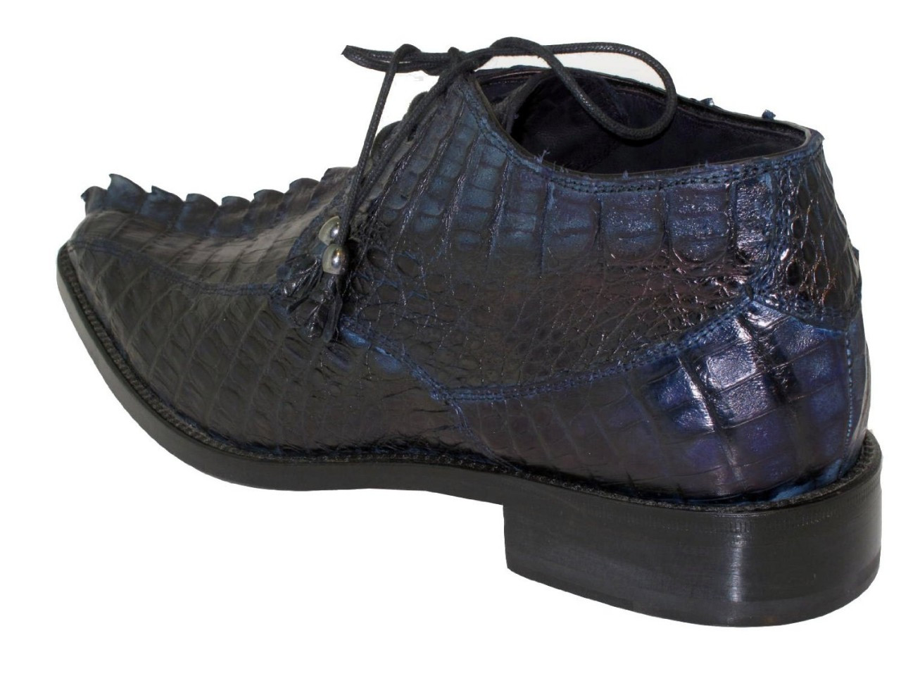 Double side Blue/BLACK Genuine Crocodile Leather Skin Men's