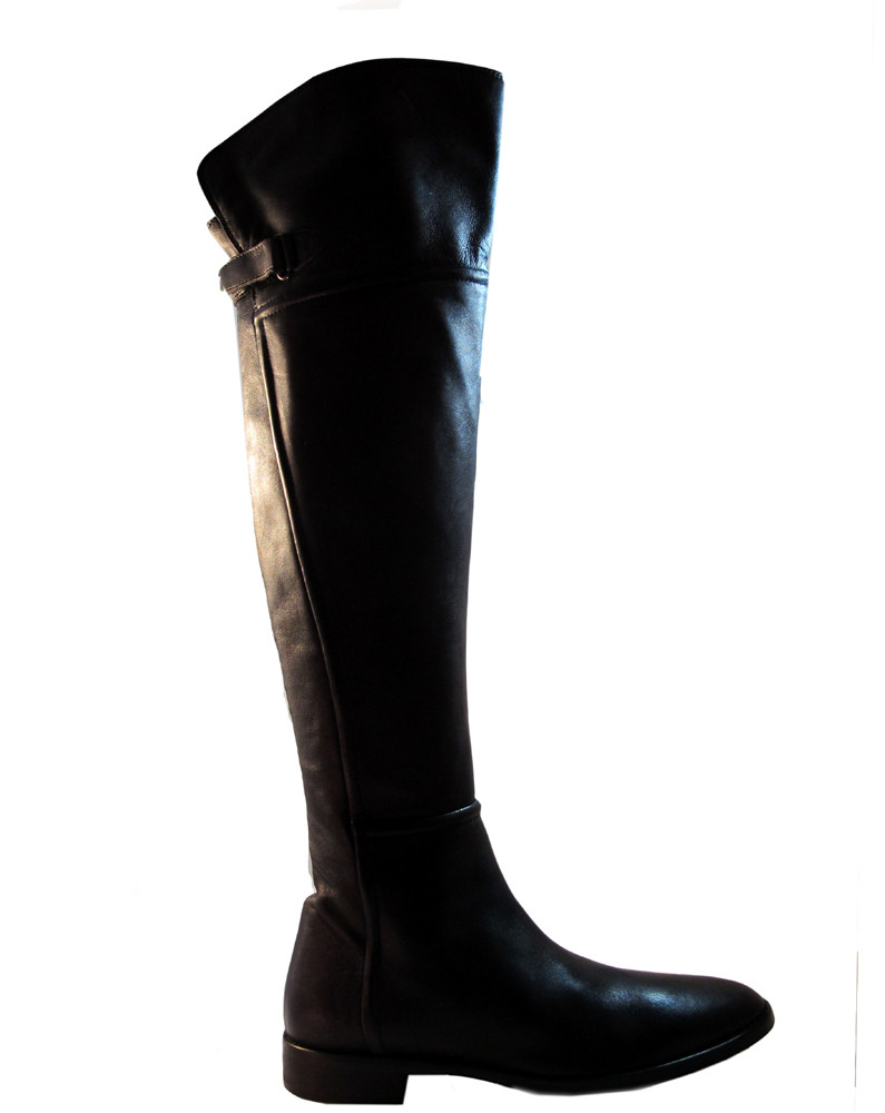 flat black leather booties