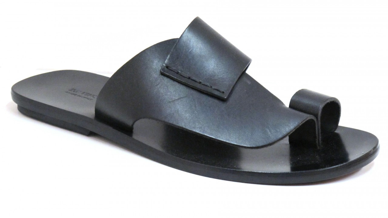 Leather Italian Designer Sandals Black 