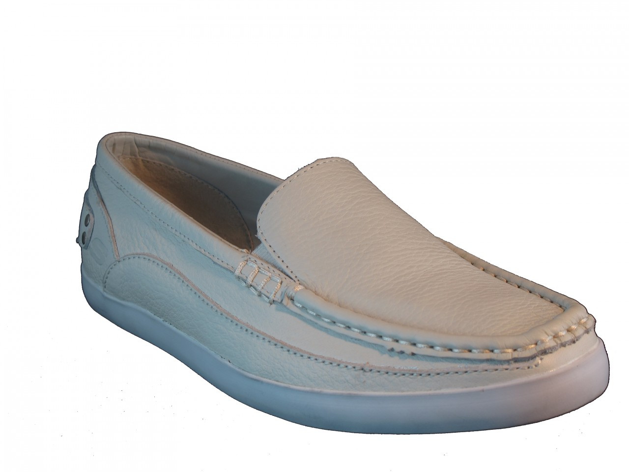 Men's Leather Slip-on casual shoes White by Skechers 62120
