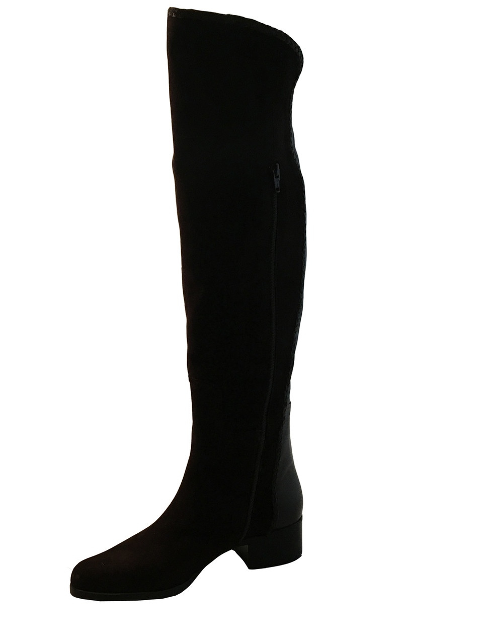 Women's Flat Italian Suede Slightly Over The Knee Boots 231277 BY Le Pepe