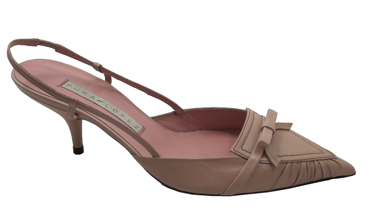 Pura Lopez Women's 343 Spain Sling Back Low Heel Sandals