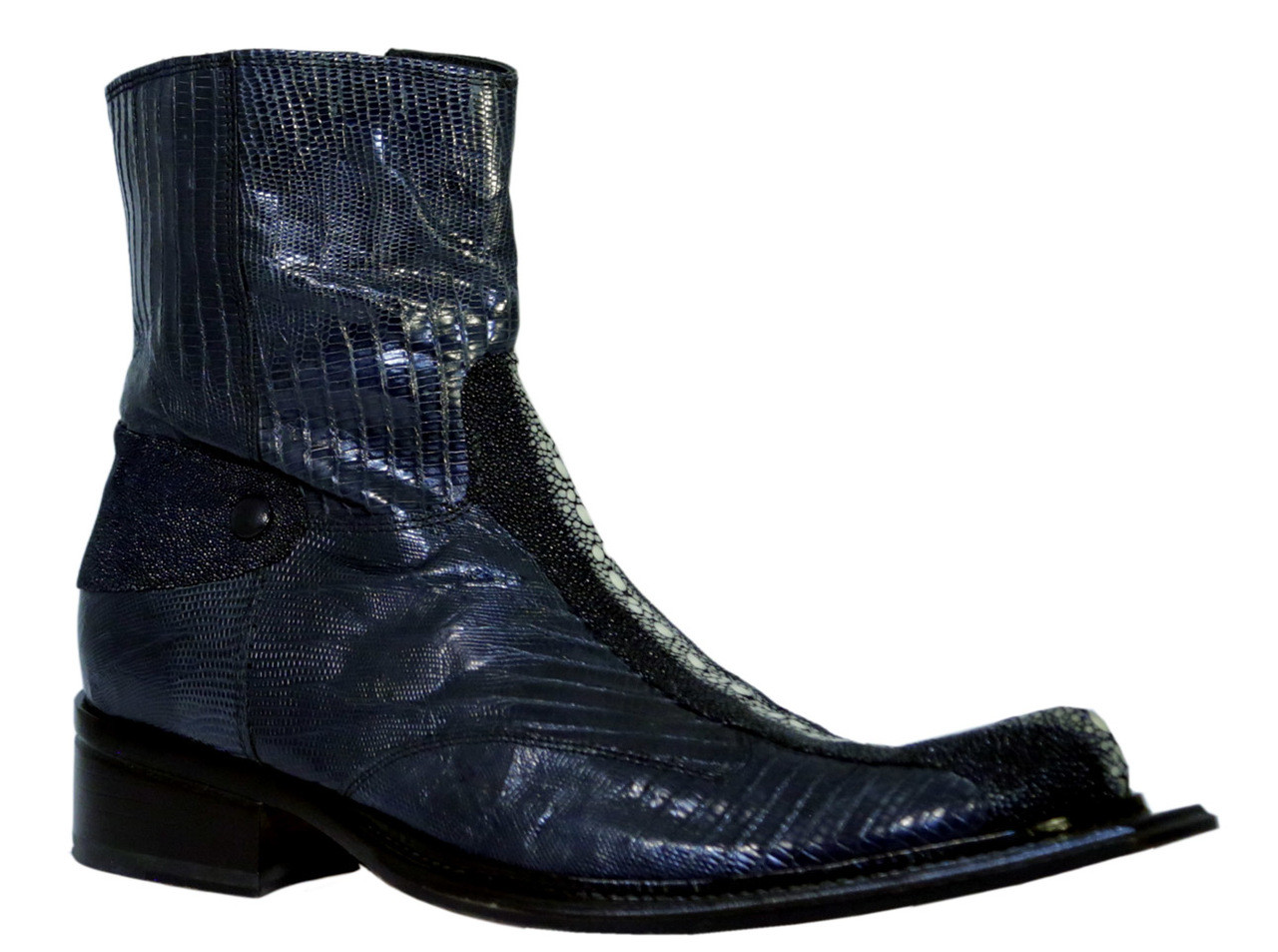 Mauri 42729 Ankle Boots Stingray/Lizard Black and Navy