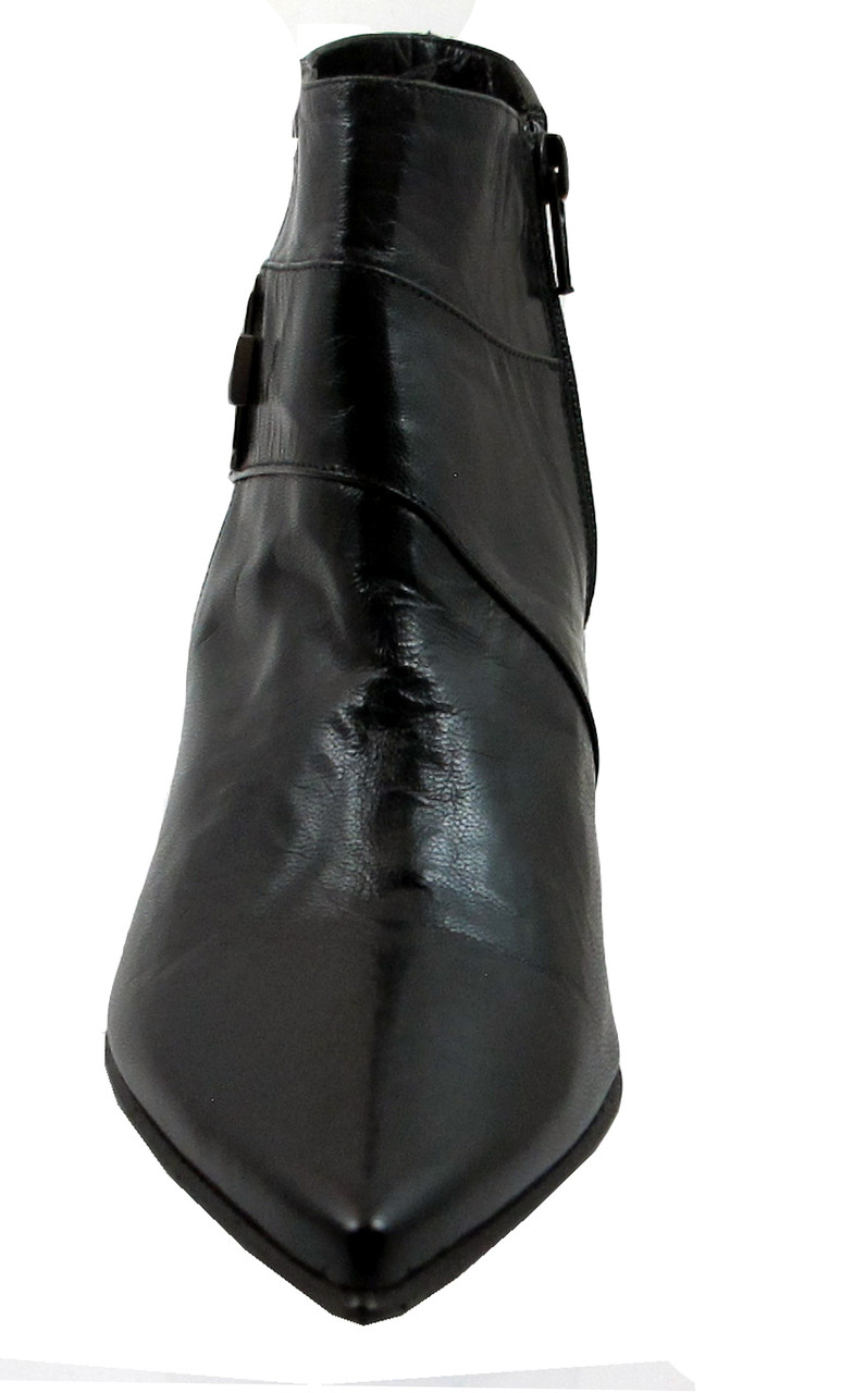 womens leather ankle boots low heel