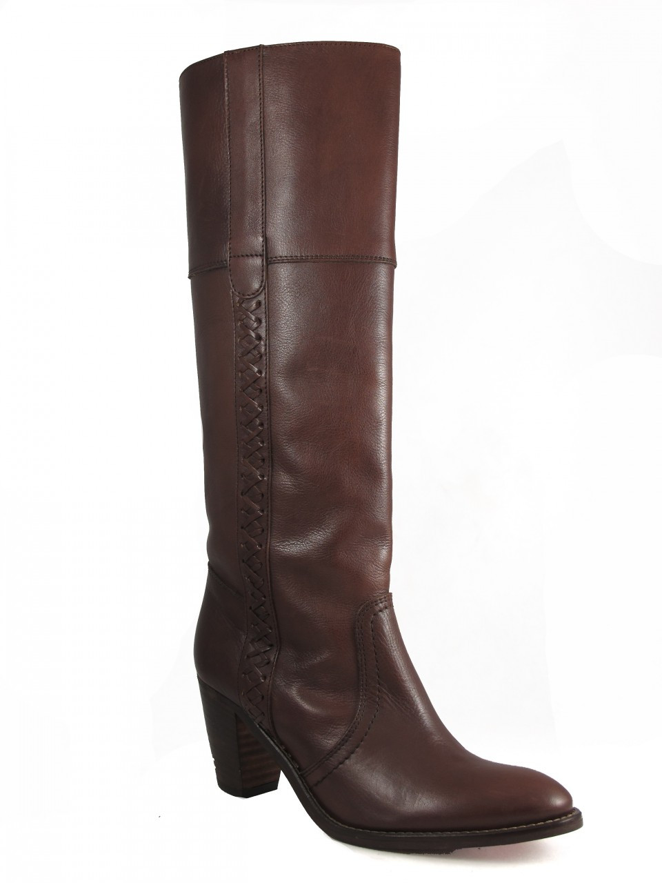 round toe leather boots