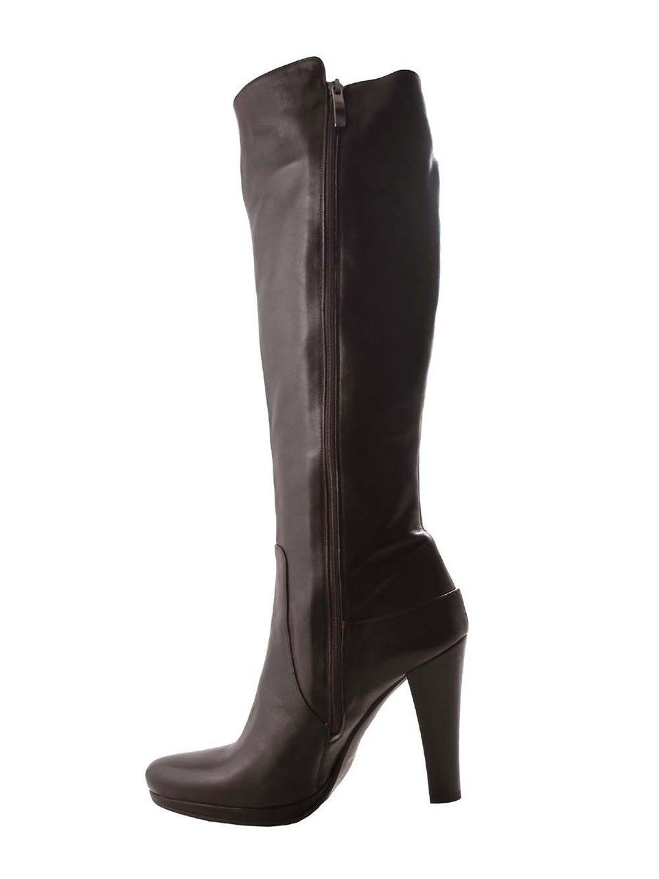 Albano Women's Italian Knee High Boots 818 Italian, Dark Brown