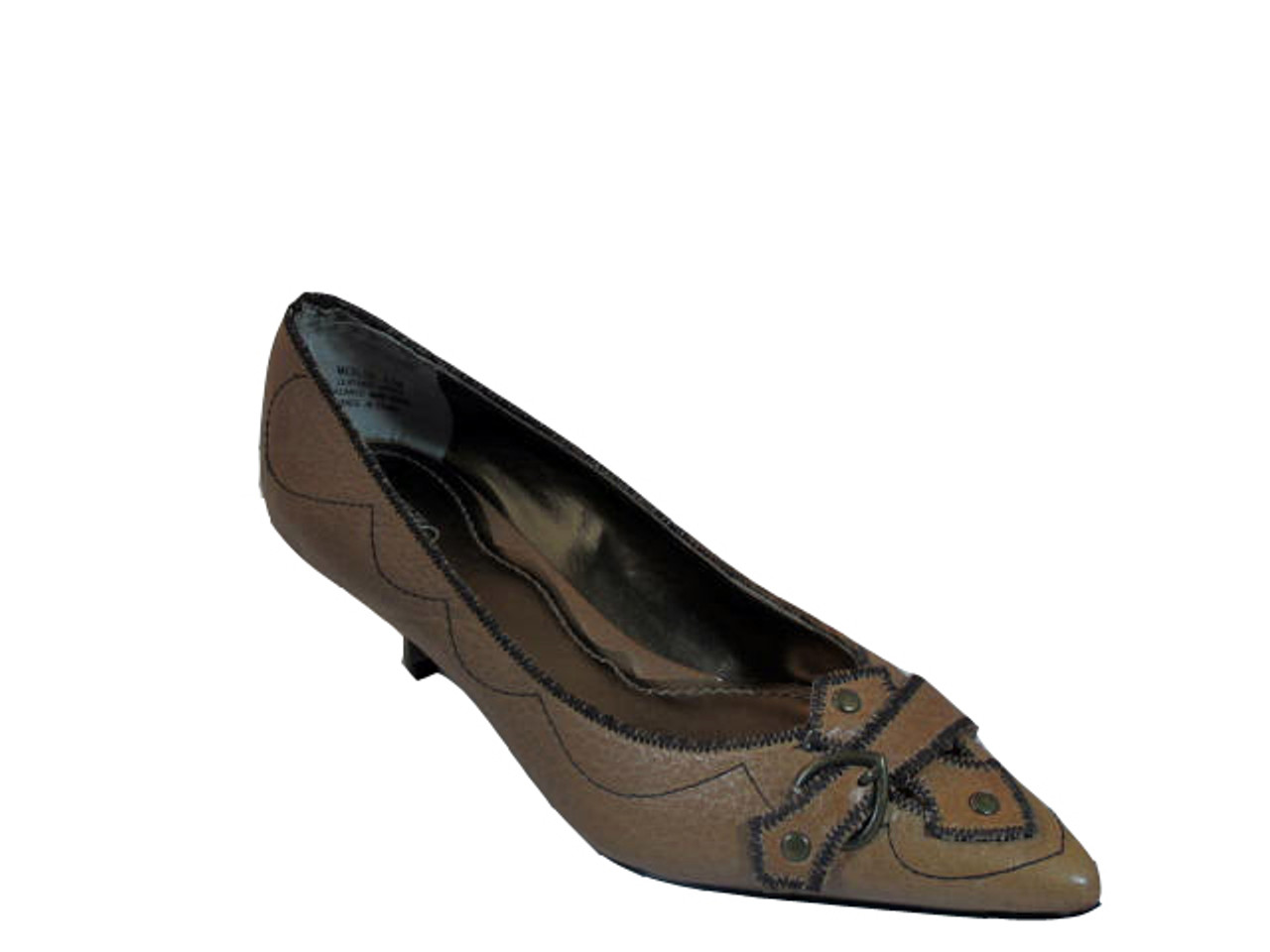 Pazzo Women Low Heel Pointy shoes Pump Merlot, Black And Light Brown