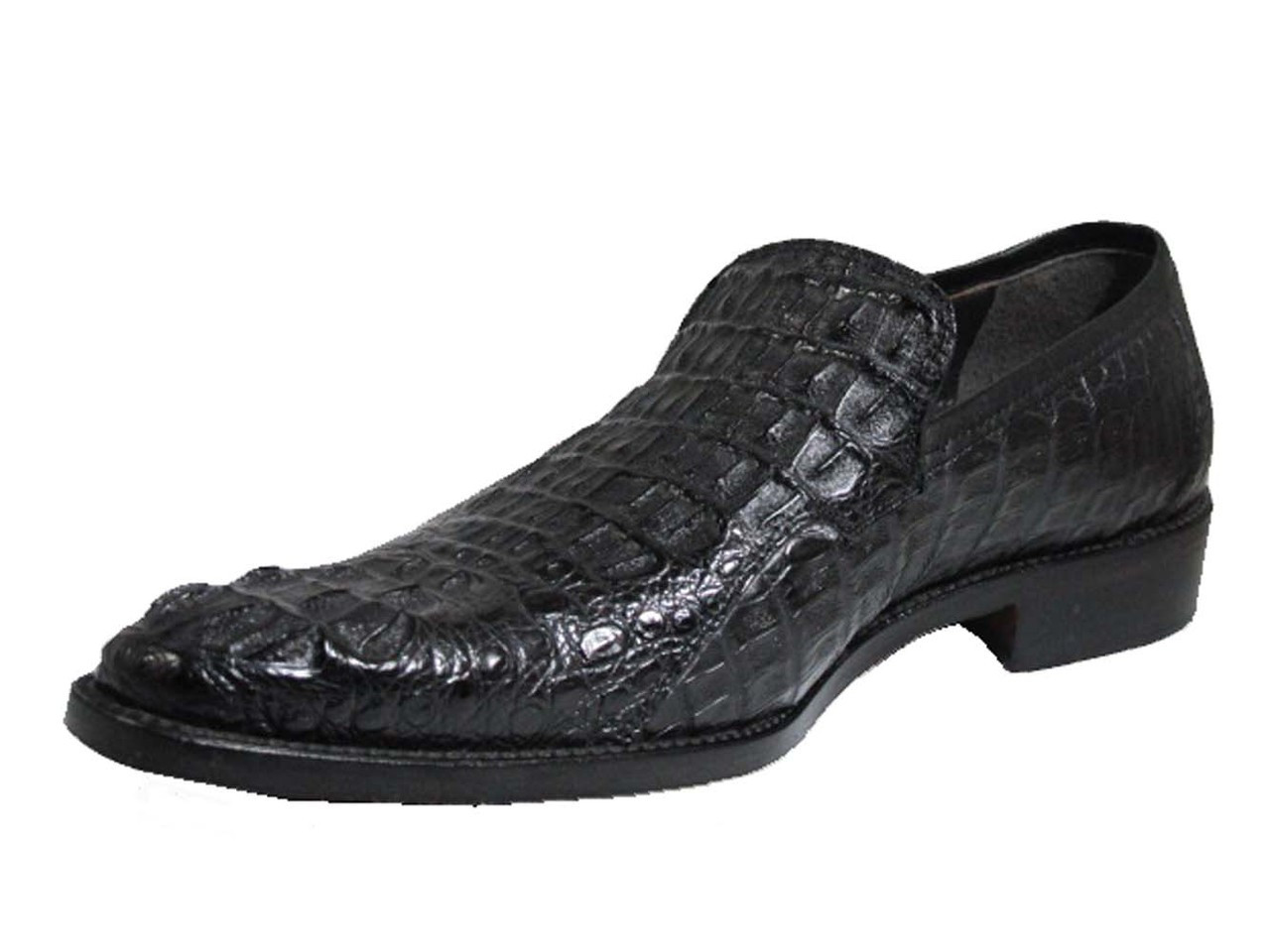 Calzoleria Toscana David 6153 Nile Crocodile Shoes Black