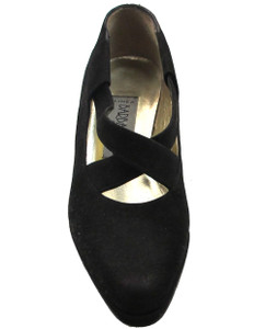 Linea Barbarella 4021 Women's Low Heel Pumps in black suede