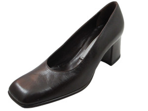 Alberto Zago 1554 Women's Square Toe Mid Heel Pumps in Black