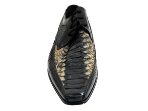 Men's Davinci 39195 Italian lace up multi color snake skin shoes