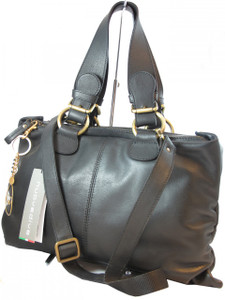 Davinci Italian Women's Black Leather Bag 56355