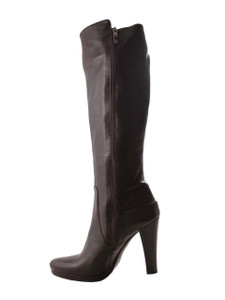 Albano Women's Italian Designer Knee High Boots 818, Dark Brown