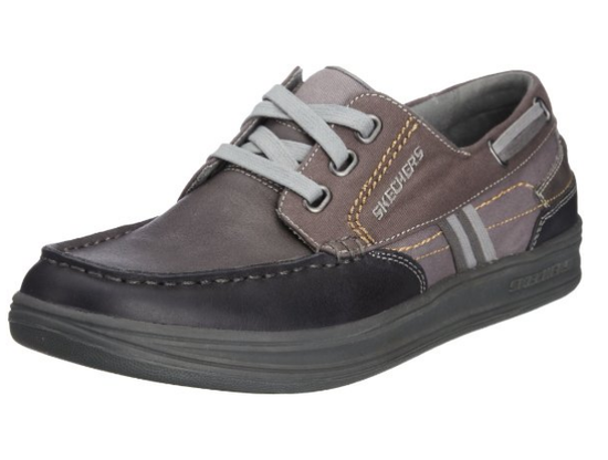 Skechers Slip on lace up Boat Shoes 62557 Taris Maggio Grey/White