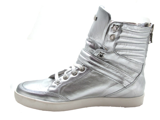 Albano1013 Women's Fashion High Top Sneakers Silver
