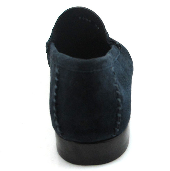 Davinci 9880 Men's Velukid Cucio Italian Slip-on Loafer Suede in Smoke and Blue