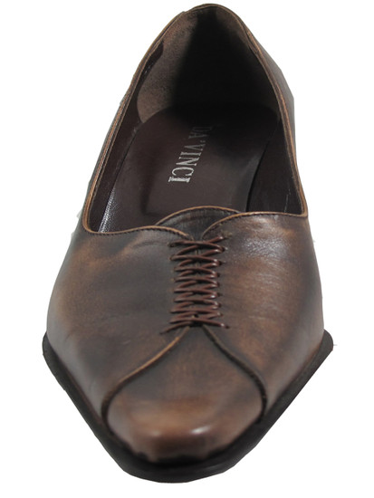 Davinci 73593 Women's Italian Mid Heel Pumps in Brown