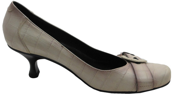 Janet&Janet Italian Designer Women's 2306 Dressy Pump in Alligator print Beige