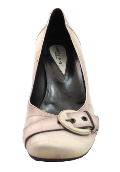 Janet&Janet Italian Designer Women's 2306 Dressy Pump in Alligator print Beige