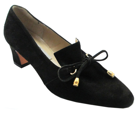 Claudia Ciuti Donata Women's Italian Low Slip-On Heels in Black suede