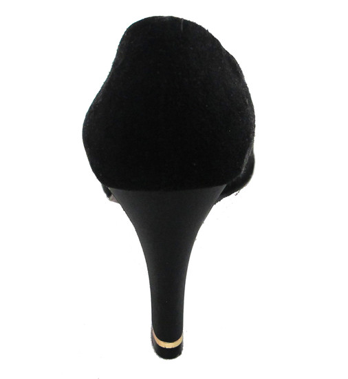 Linea Barbarella 1073 Women's Italian Mid Heel  Pump In Black And Brown