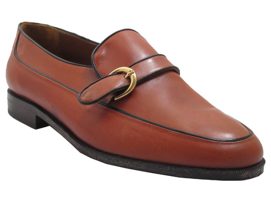 Via Veneto Men's 114259 Wide Monk Strap Buckle Moc Toe Loafer in Black and Tan